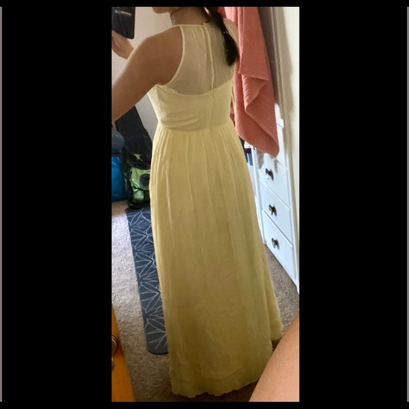 J. Crew 100% Silk Pastel Yellow Maxi Dress - Picture 4 of 5